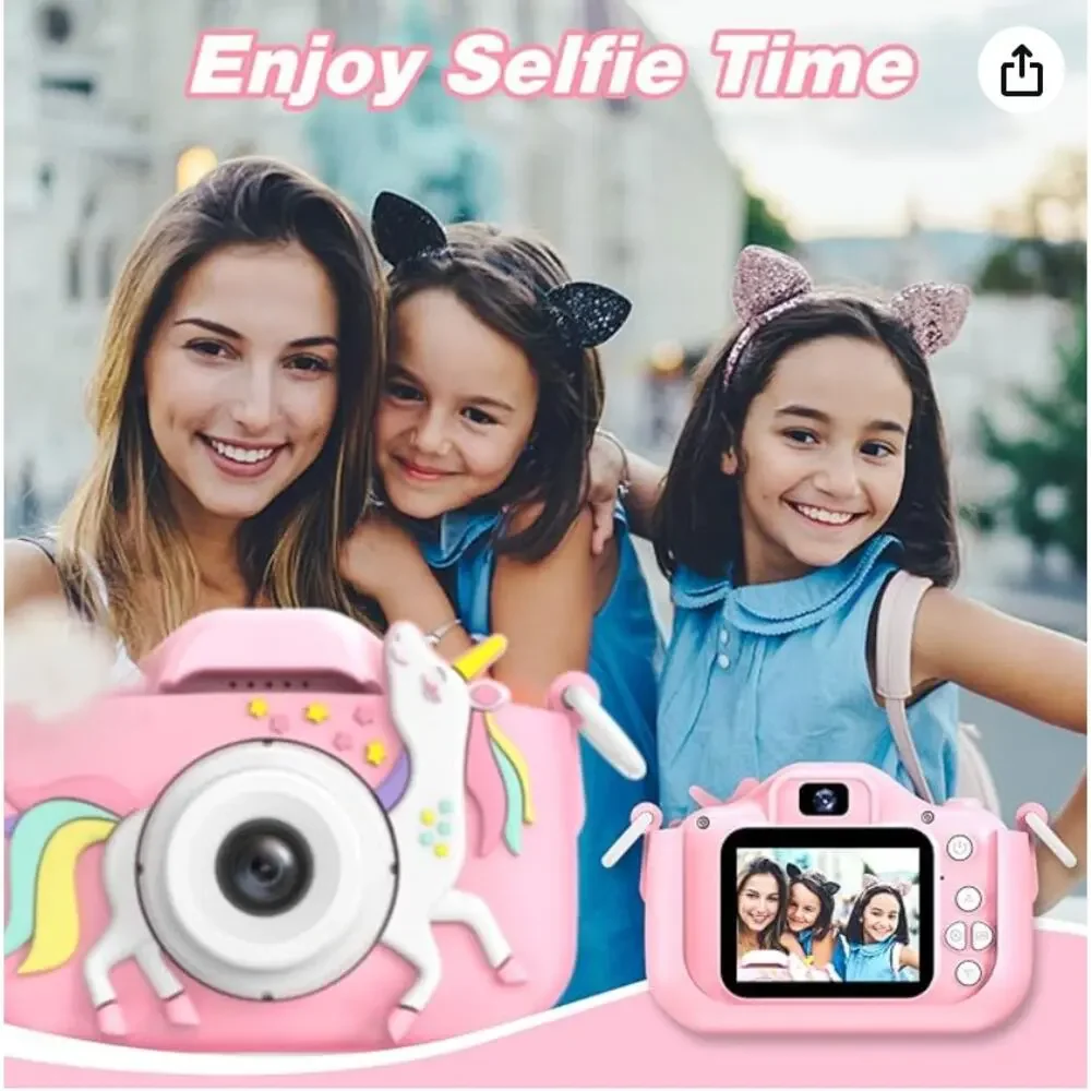 Digital Camcorder Camera Video Pink Unicorn 32GB Games Filters Kids NEW Girl